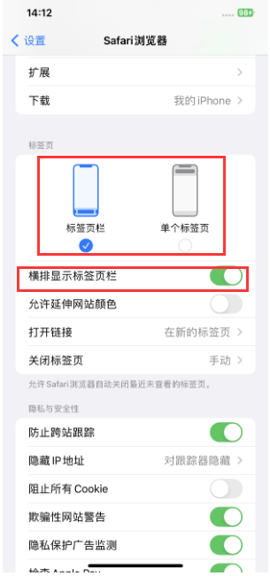 新兴苹果手机维修分享Safari浏览器如何切换标签栏位置 