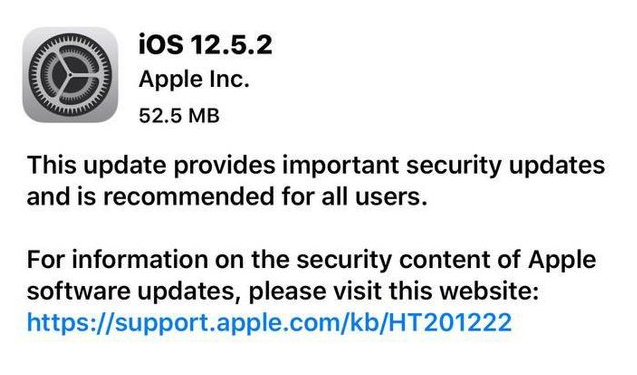 新兴苹果手机维修分享iOS12.5.2发布，建议所有老苹果用户安装 